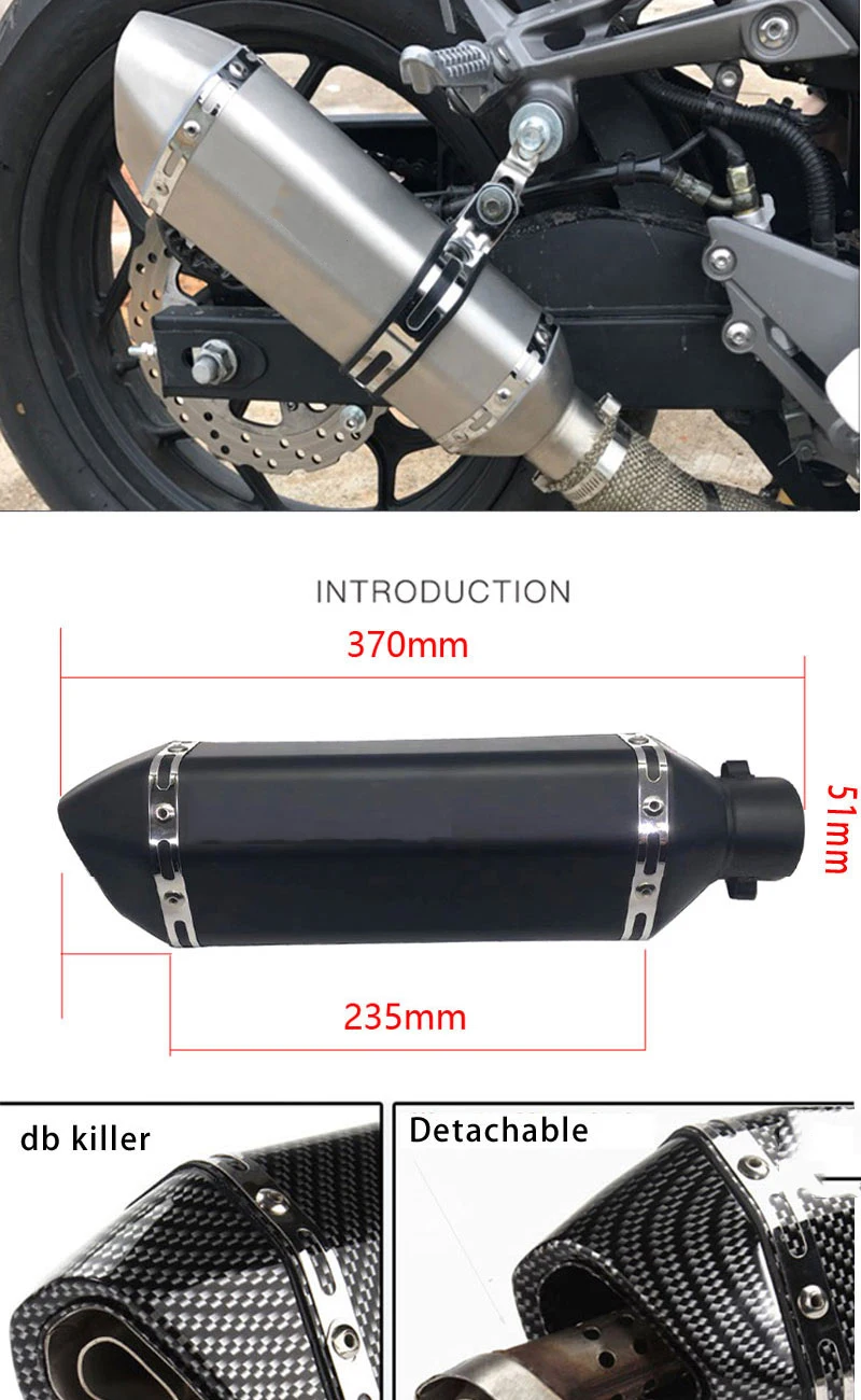 Moto rcycle выхлопной трубы побег на мотоцикле moto для nmax Yamaha Honda KTM Kawasaki слипоны FP002