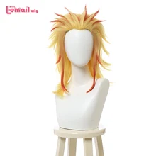 Парик L-email Demon Slayer Rengoku Kyoujurou, парики для косплея, Kimetsu no Yaiba Rui, парик для косплея, термостойкие синтетические волосы на Хэллоуин