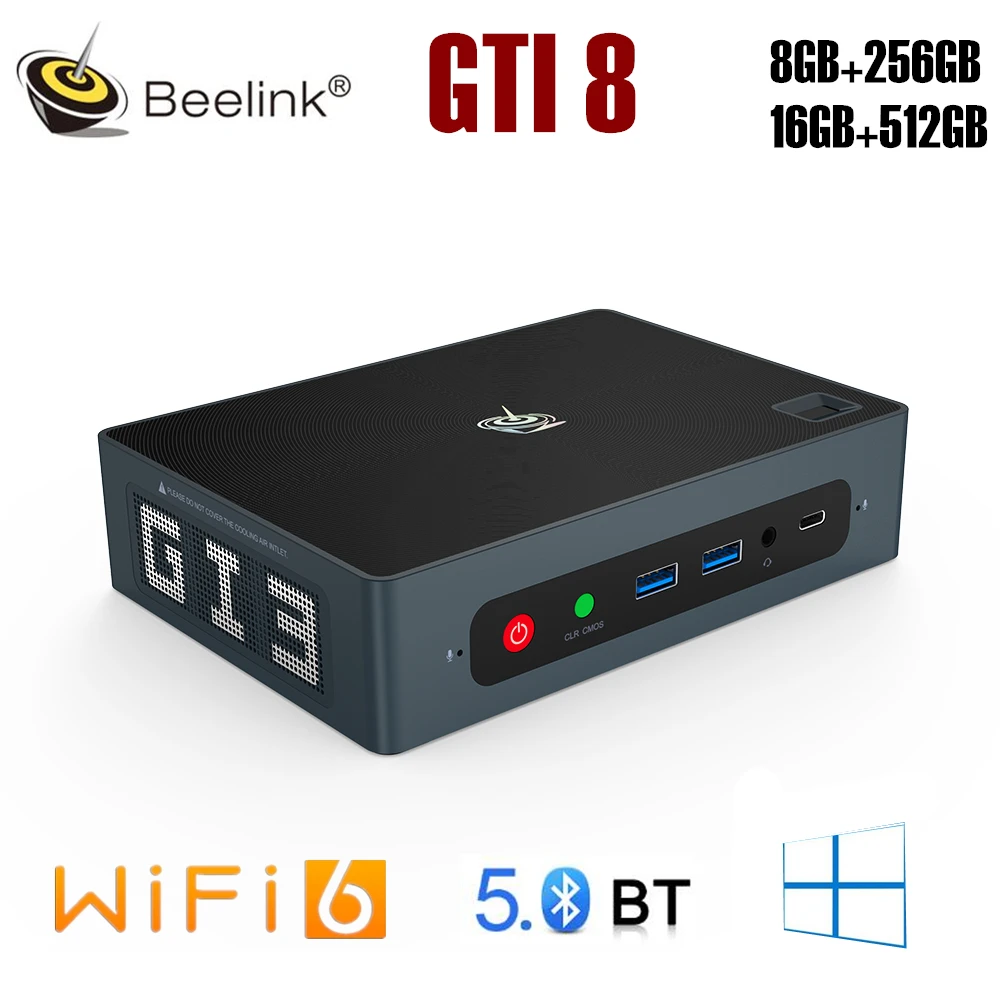 Beelink GTi8 мини-ПК Intel Ice Lake i5-8259U 4K UHD WiFi 6 BT5.0 Windows 10 Компьютер ТВ-бокс офисные игровые