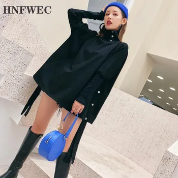 

2019 New Autumn And Winter Fashion Button Solid Color Long-sleeved High-necked Bat Sleeves Slim Sweater L123