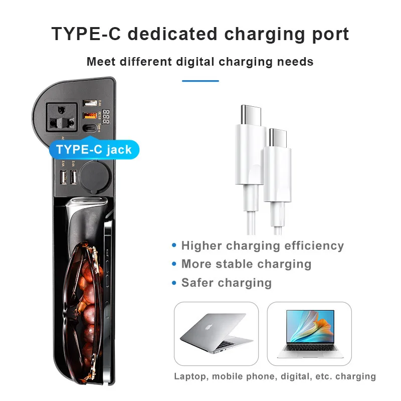 Car Inverter Storage Box with QC3.0 Quick Charging