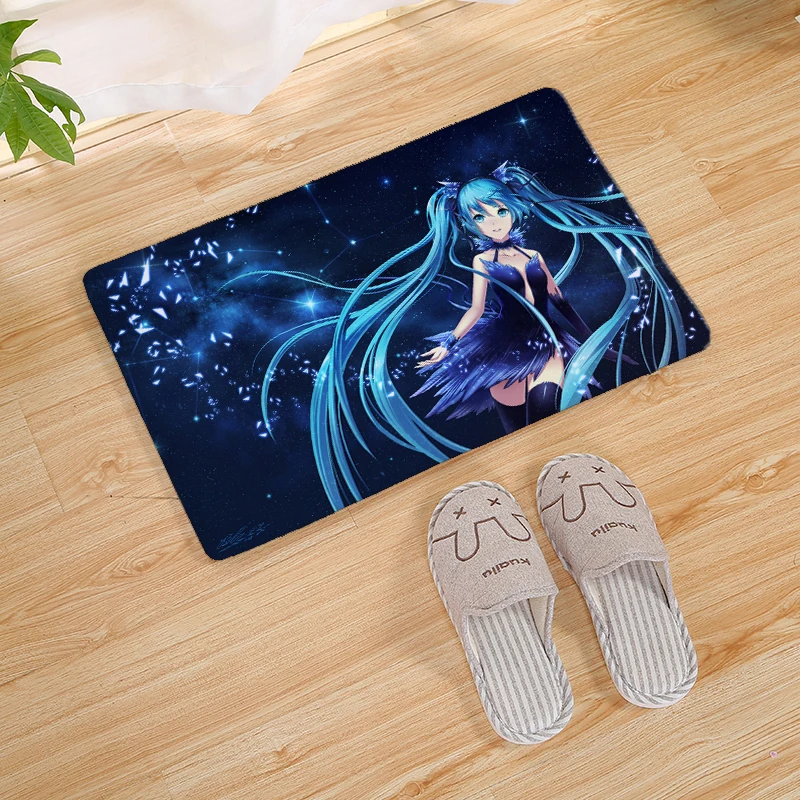 4 Hatsune Miku Коврик для двери с принтом, коврик для кухни, коврик для двери, коврик для ванной комнаты, нескользящий напольный коврик - Цвет: 4
