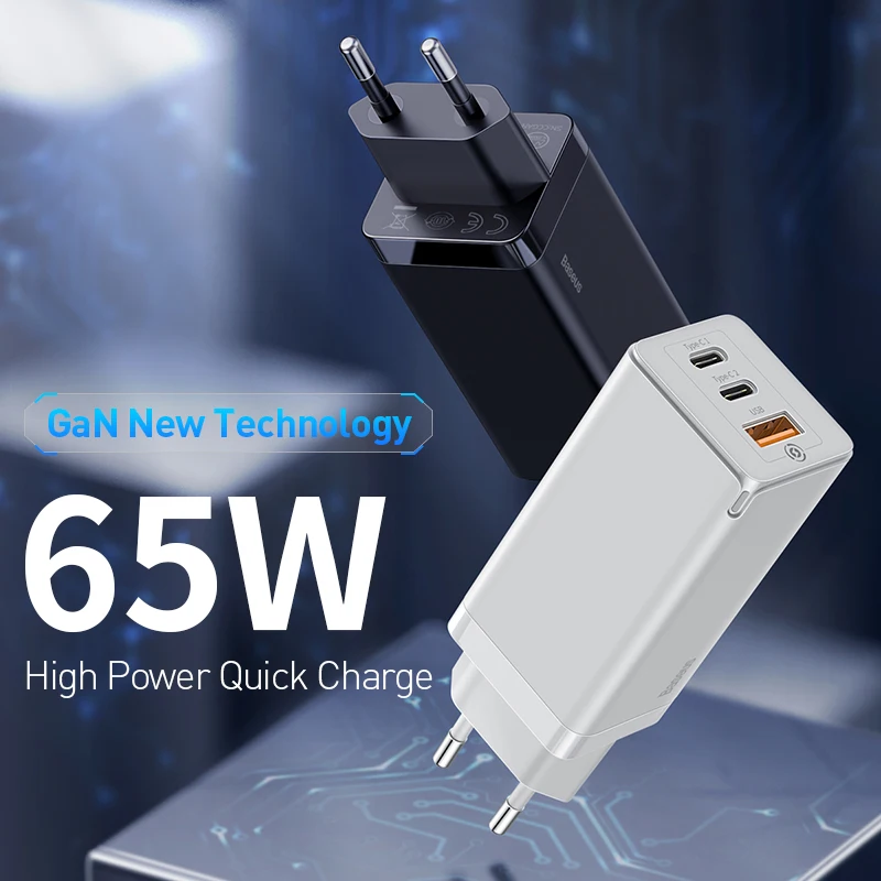 Baseus 65W GaN Charger Quick Charge 4.0 3.0 Type C