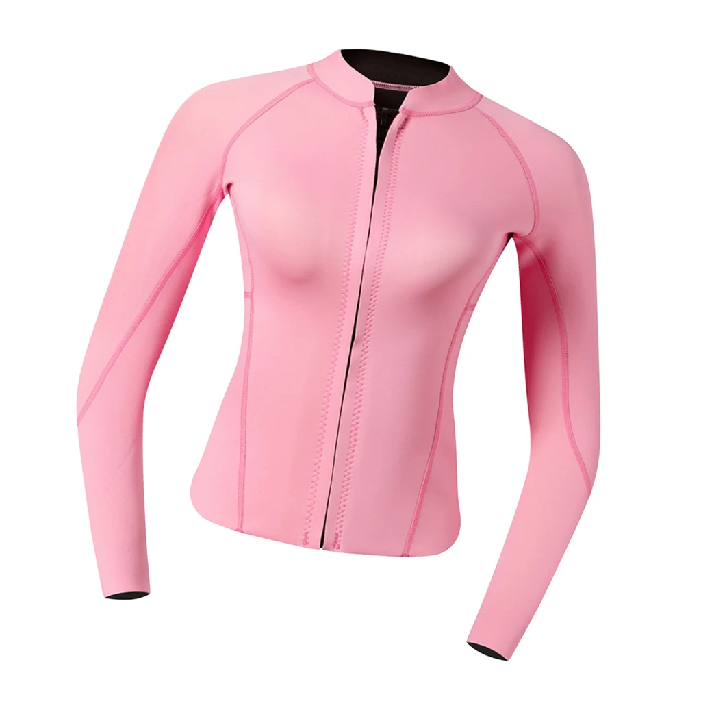 Premium 2mm Neoprene Women Wetsuit Front Zipper For Scuba Diving Swimming Top Pink Women Wetsuit