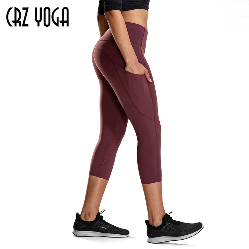 CRZ YOGA Women's Naked Feeling High Waist Capri Tights Sports Leggings with Side Pockets -19 CRZ YOGA Women's Naked Feeling High Waist Capri Tights Sports Leggings with Side Pockets -19