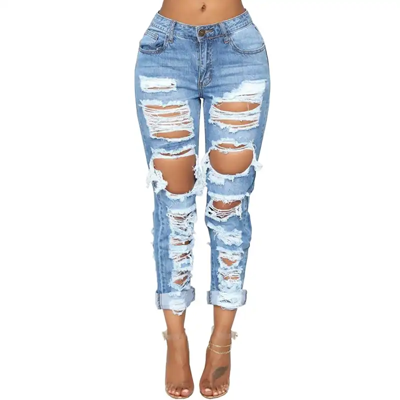 mid waist ripped jeans