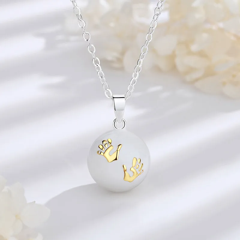 Eudora 20mm Harmony Bola Ball Baby hands design Pregnancy Chime Musical Bola Angel Caller Bola Pendant Necklace for Women Gift