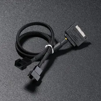 

Sleeved SATA 15Pin to 2 Way 3Pin 4Pin Fan Power Adapter Extension Cable