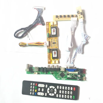 

For HT15X15-D00/D01 keyboard+Inverter+Remote LCD panel monitor TV53 controller board USB VGA HDMI AV RF LVDS 20Pin 4CCFL DIY kit