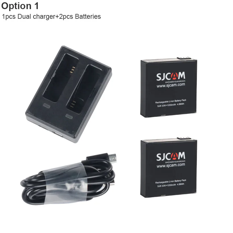 SJCAM SJ8 Pro батарея аксессуары сумка для хранения 1300 мАч литий-ионная аккумуляторная батарея двойное зарядное устройство для SJCAM SJ8 Plus Экшн-камера