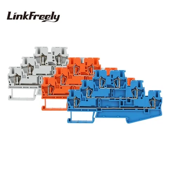 

ST2.5-3L 10pcs Three Layers Spring Electrical Wire Terminal Block Connector Din Rail Plug-in Type Wiring Terminals Terminantor