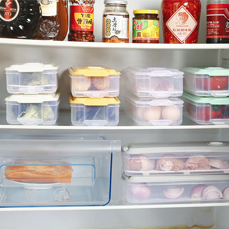 Контейнер для хранения кухонной посуды прозрачный холодильник контейнер