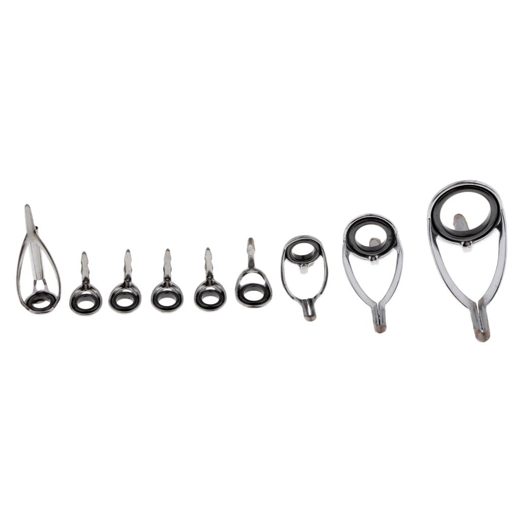 9pcs Fishing Rod Eye Ring / Guides Tip for Spinning / Casting Fishing Rod
