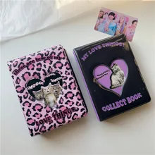 

Sharkbang Kawaii 3" Cat Collect Books 20pcs Sleeves Bags Leopard Hollowed Heart Storage Card Album Postcards Collect Organizer