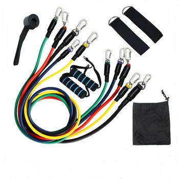 

11PCS/Set Multi-functional Fitness Rope Harness TPE Full Body Exercise Multi-purpose Pull Rope Fitness Trainning Tube Pull Rope