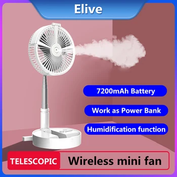 

Telescopic Wireless Mini Fan USB Rechargeable with Air Conditioner Air Cooler Night Light Desk Lamp For Home Office ventilator
