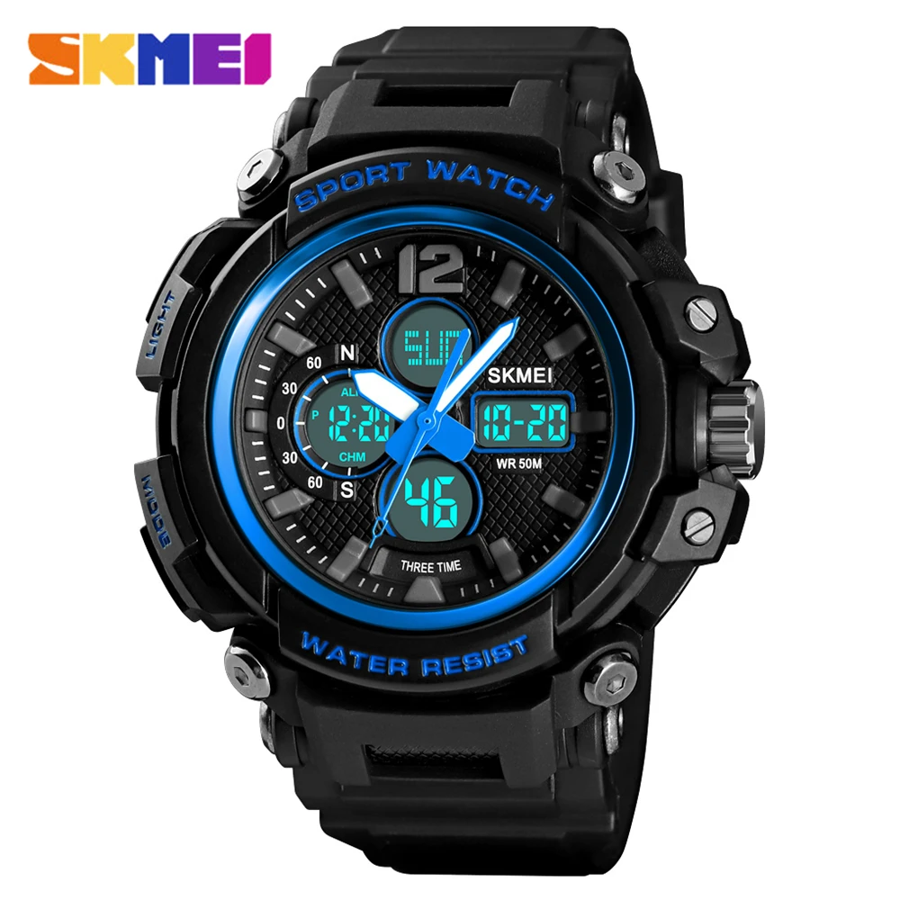 

SKMEI Men Dual Display Digital Watch Quartz Chrono Clock Sport Watches 5Bar Waterproof Male Wristwatches Relogio Masculino 1498