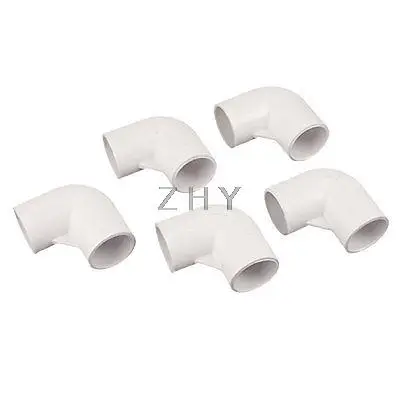 

5pcs White 90 Degree PVC-U Pipe Elbow Connector Adapter