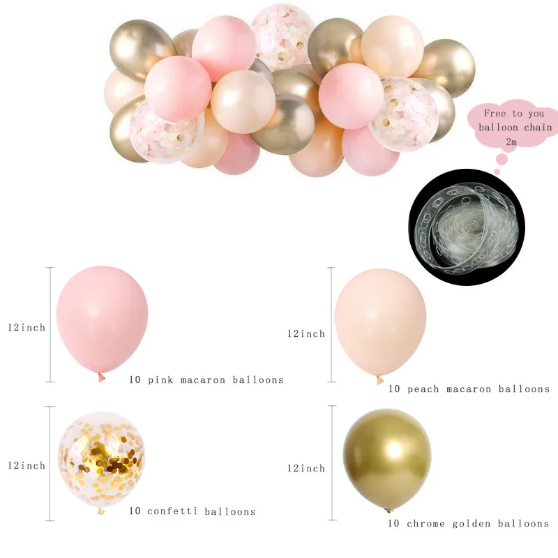 Set 1 Pink Peach Gold Balloon Cloud (5)