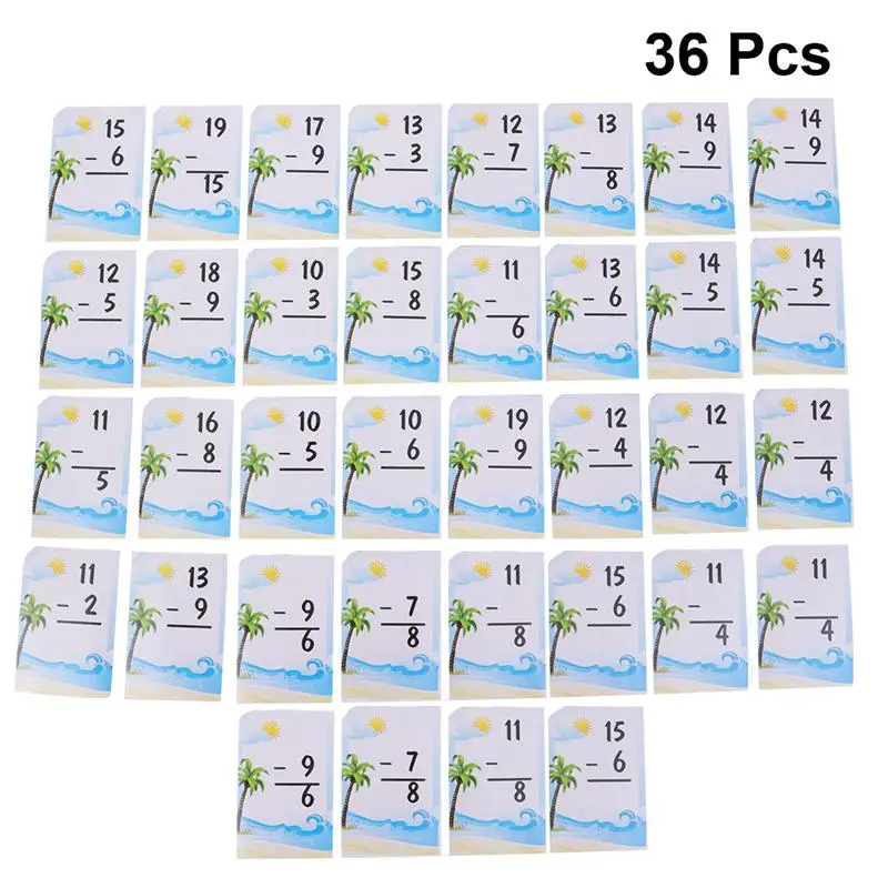 

36pcs Educational Arithmetic Cards Math Division / Multiplication / Subtraction /Cards Learning Accessories For Kids Math Toys