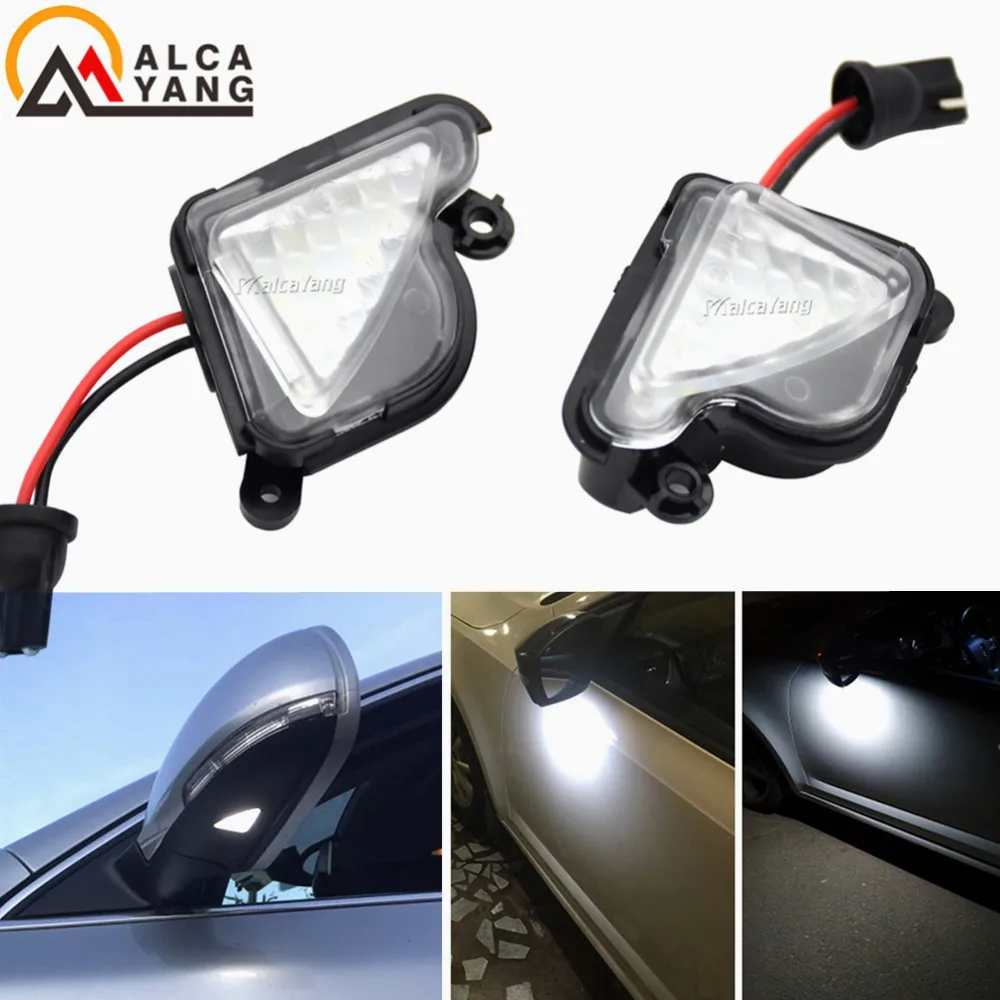 2pcs Car LED Under Side Mirror Light Puddle Lamp For Skoda Octavia Mk3