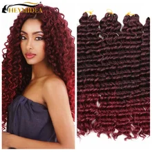 

28Inch Synthetic Deep Wave Twist Crochet Hair Extension Natural Crochet Braids Ombre Color Faux Locs With Curly Hair HeyMidea