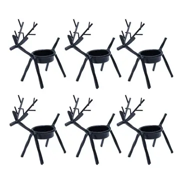 

Set of 6 Reindeer Candle Holders Christmas holiday decorations