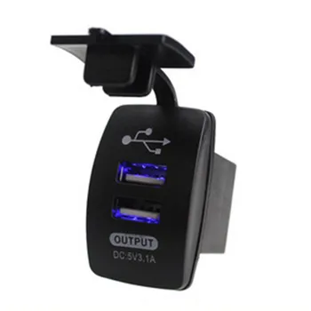 

For Car Motorcycle 5V 3.1A Dual USB Charger Socket Adapter Power Outlet