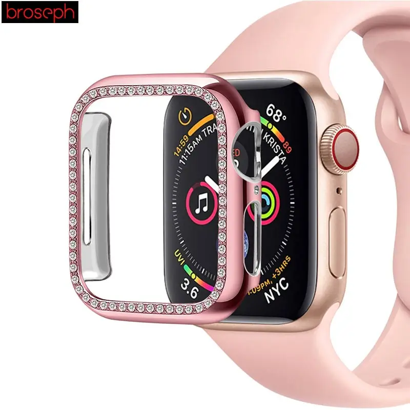 Защитный чехол для экрана apple watch 4 40 мм 44 мм Алмазное покрытие часы бампер крышка Рамка для Iwatch серии 3 2 1 38 мм 42 мм