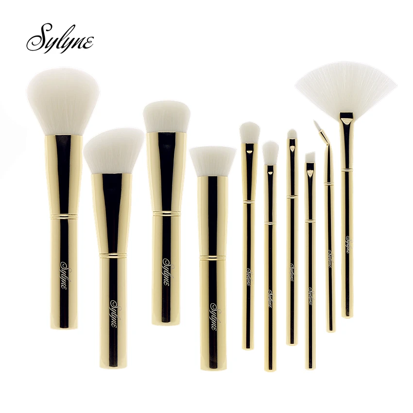 Makeup Brush Set 10Pcs Gold Powder Blush Foundation Eyebrow Make Up Brushes Kit makeup brush set makeup brush makeup tool set makeup tool