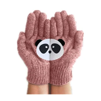 

WEPBEL Kawaii Panda Printing Women Winter Gloves Fasion Casual Woolen Keep Warm Outdoor High Quality Winter Gloves