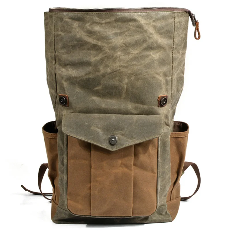 Luxury Vintage Backpacks for Men Women Oil Wax Travel Backpack Large Waterproof Daypacks Retro Backpack