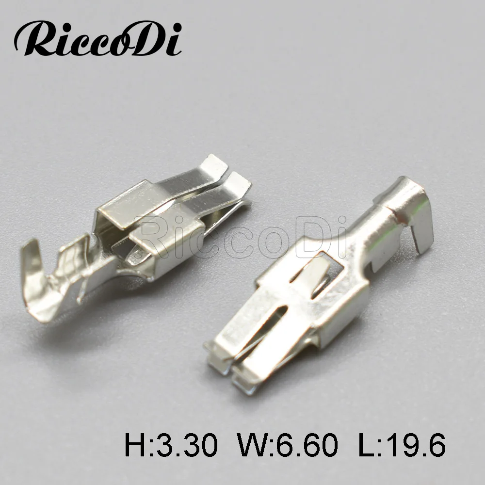50 Pcs 주석 도금 6.3mm 와이어 커넥터 핀 G214 압착 단자 Koose 핀 D..
