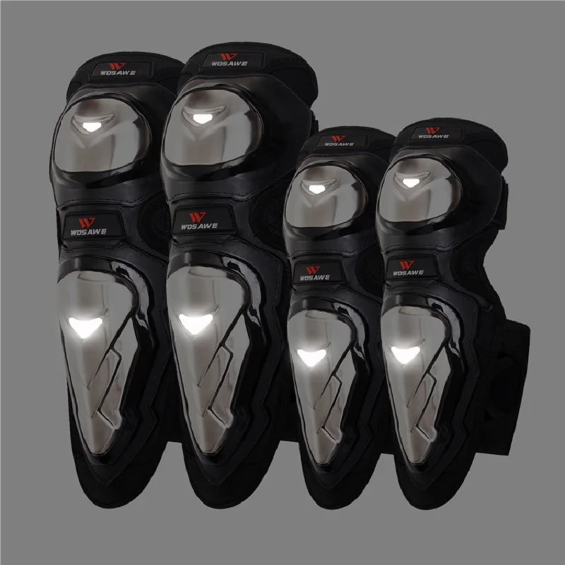 

WOSAWE Reflective Sign Motorcycle Knee Pad Men Racing Protective Gear Leg Gurad Biker Elbow Protector Motocross Joelheira Moto