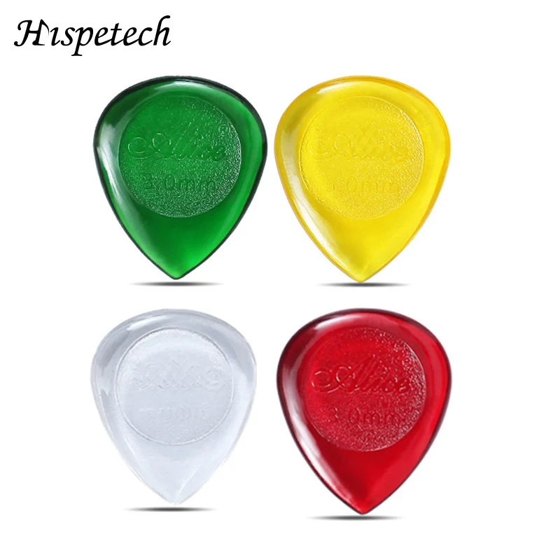 HISPETECH 6pcs Clear Guitar Picks 1.0mm 2.0mm 3.0mm Guitar Plectrum Mix Color Set Musical Instrument Parts Small Water Droplets