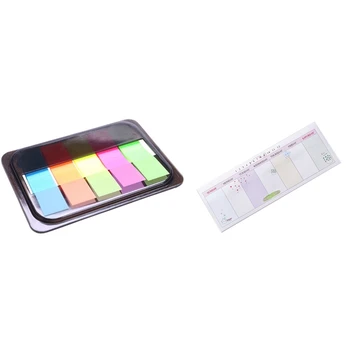 

2Pcs Tearable Colored Memo Pad Notes Cute Self-Adhesive Label Sticker Bookmark Stationery - Paper & Pet