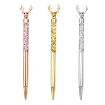 

3 Pcs Ballpoint Pen Christmas Gift,Deer Dynamic Liquid Sand Pens with Black Ink