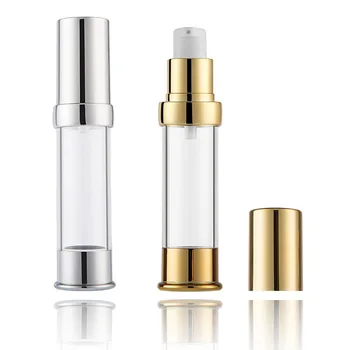 

2 Pcs 10ml Travel Lotion Pump Container Airless Pump Bottles Refillable Portable Cosmetic Container for Foundation/Essence