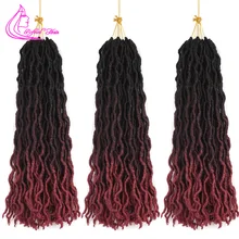 Утонченные волосы Омбре кудрявые Faux locs оплетка волос крючком волосы синтетические мягкие вьющиеся волосы богиня локс плетение волосы для наращивания