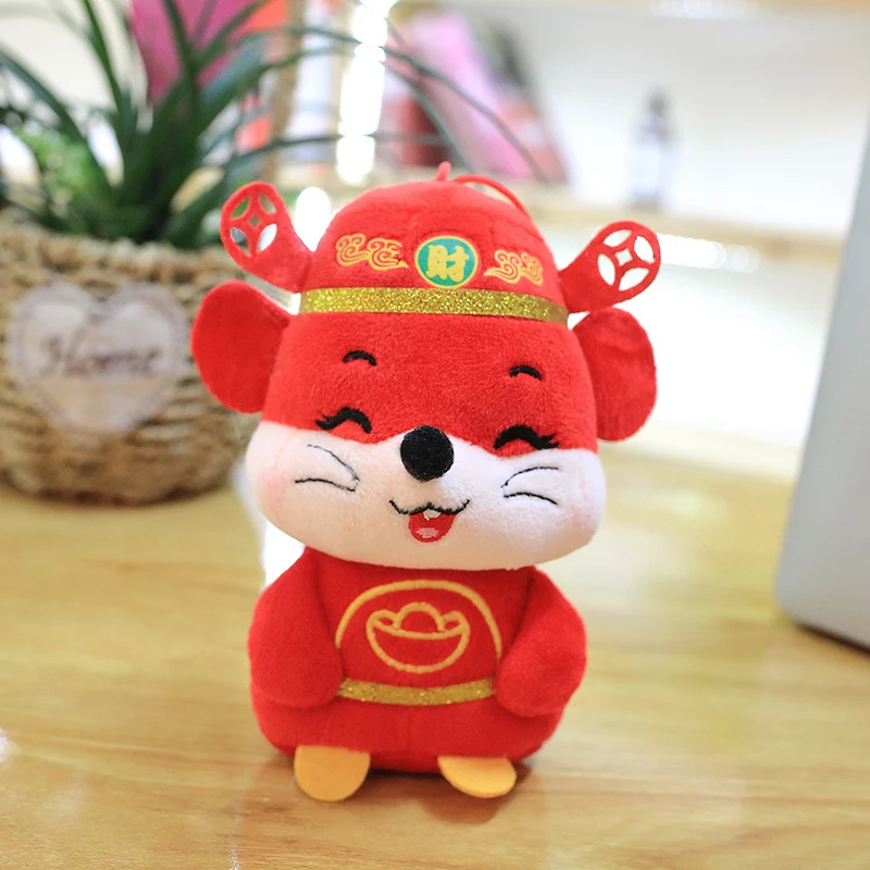 L Год мышь год Kawaii Мини Китай Lucky Rat плюшевая мышь в Танг костюм мягкие игрушки китайский год вечерние украшения подарок - Цвет: L
