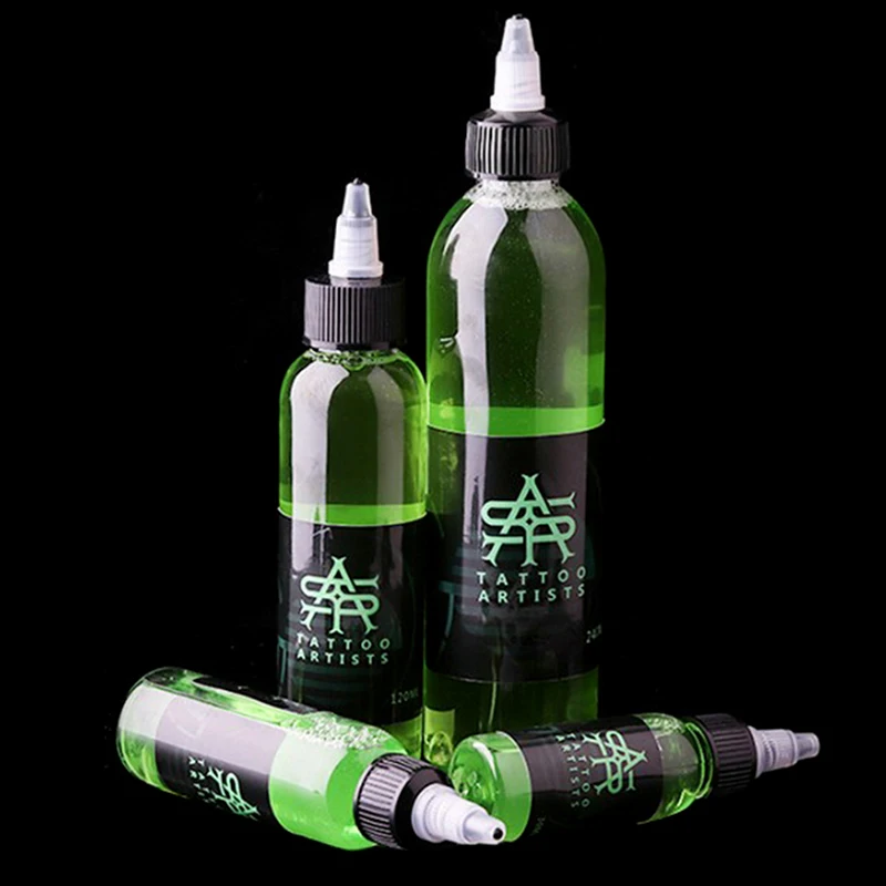 Solución de limpieza de jabón para tatuajes, efecto analgésico para tatuajes, alivia el enrojecimiento, jabón de algas verdes, líquido de limpieza de 30/60/120/240ml