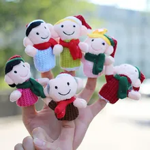 6 шт./лот, милая семейная пальчиковая плюшевая игрушка, мини плюшевая кукла, пальчиковые куклы, развивающая игрушка, кукла для Рождественский подарок детям