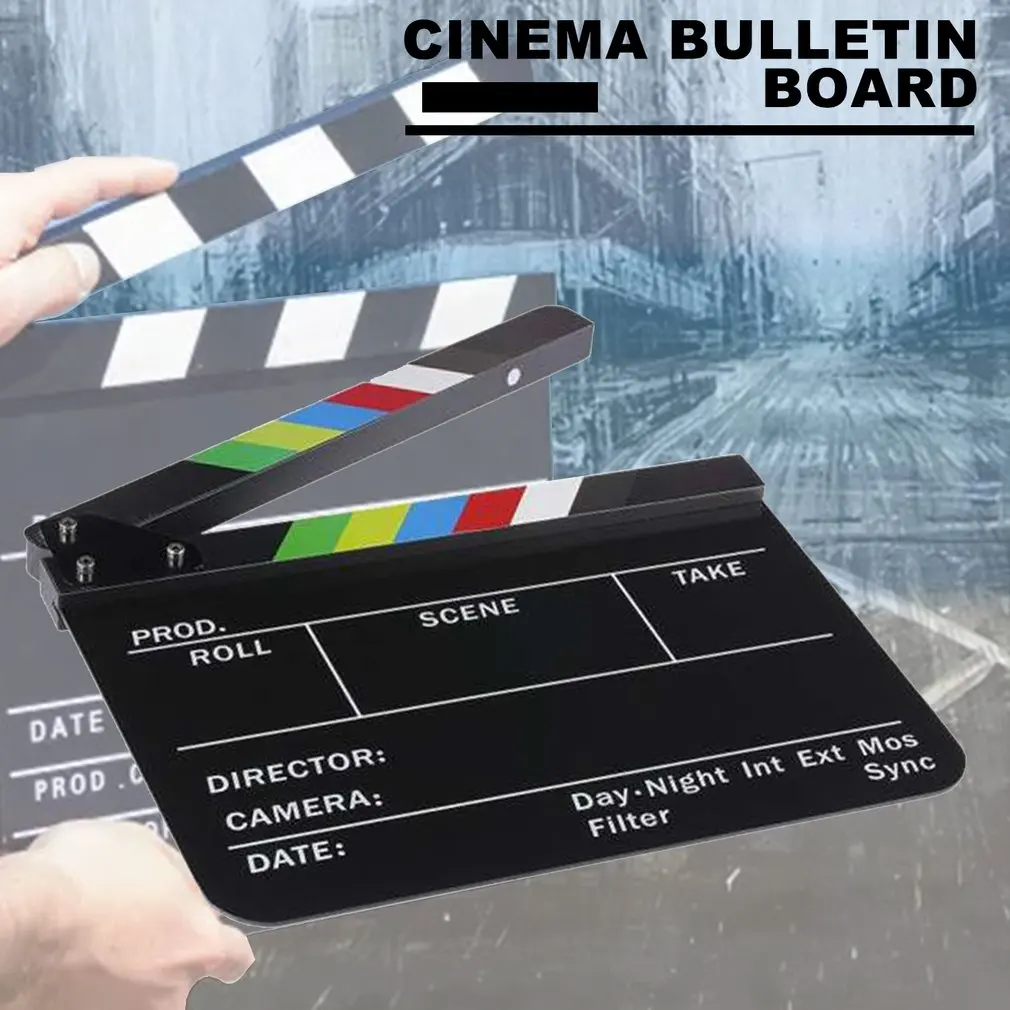 Director Video Scene Clapperboard Clapper Board Erase Director TV Movie Film Action Slate Clap Handmade Cut Prop