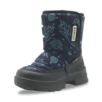 

- 30 ℃ Snowproof Winter Woolen Lined Boots for Toddler Boys Kids Printing Rocket Space Mountaineering Sports Snow Boots
