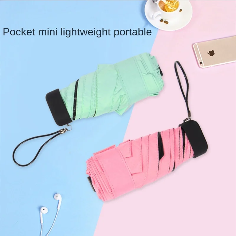 

Light Umbrella Folding Sun Mini Pocket Bag Ultra Creative Ultra- 50 Fold Flat