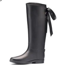 Новинка; женские непромокаемые сапоги; Модные женские резиновые сапоги до колена; обувь для девочек; непромокаемая обувь из ПВХ; sy987