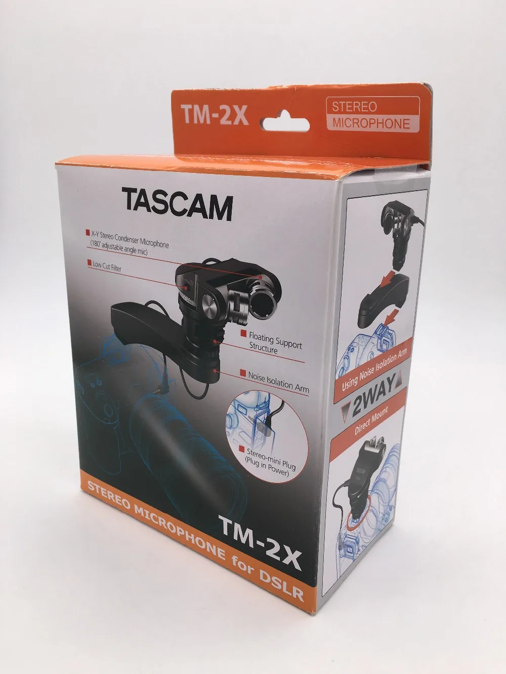 TASCAM TM-2X stereo X-Y pattern cardioid microphone for DSLR camera