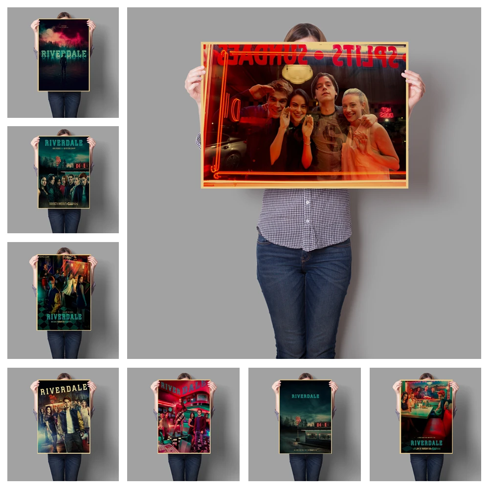 Американская драма напряжении преступностью ТВ серии Riverdale ретро постер высокое
