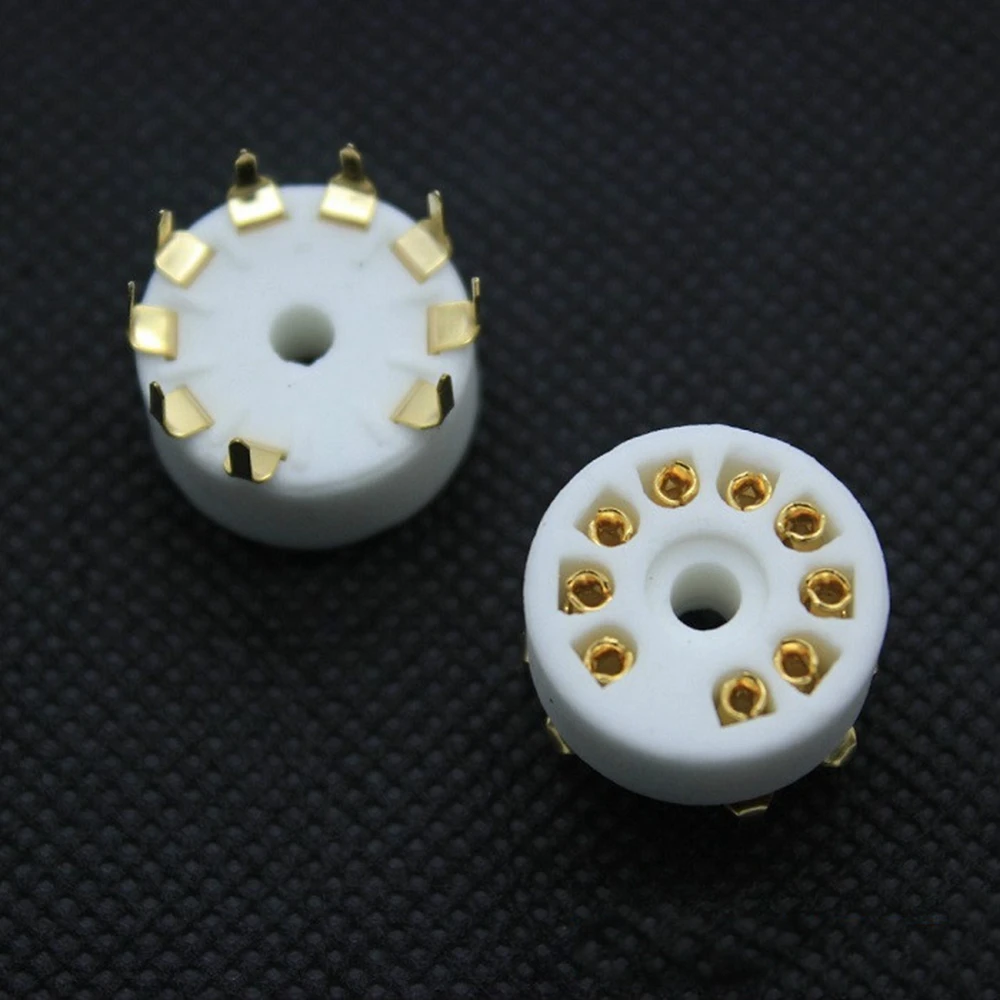 

1pc Ceramic Gilded 9pin Ceramic vacuum tube valve base for 6DJ8 EL84 6922 6BM8 6BQ5 EL84 6CG7/6FQ7 6DJ8/ECC88 6DL4 6EU7 6AU8