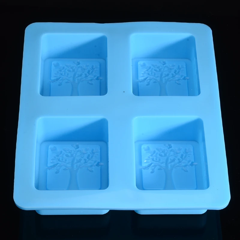 Силиконовая форма для мыла 4 Дерева детей сделай сам торта кухонное оборудование